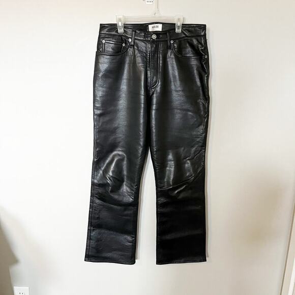 Agolde leather pants black boot cut women’s size 29 - Picture 1 of 12